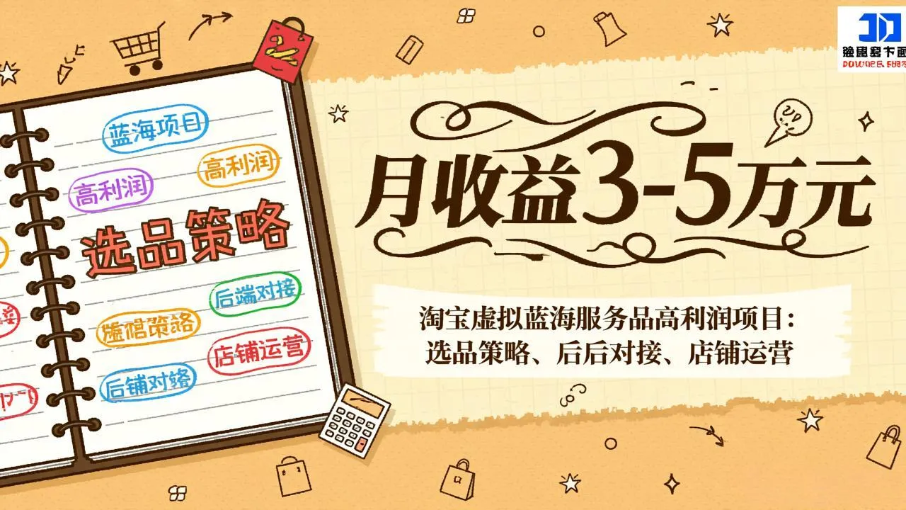 淘宝虚拟蓝海服务品高利润项目：选品策略、后端对接、店铺运营，月收益可达3-5万元-温久网络