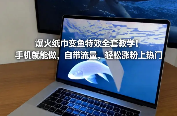 爆火纸巾变鱼特效全套教学！手机就能做，自带流量，轻松涨粉上热门-温久网络