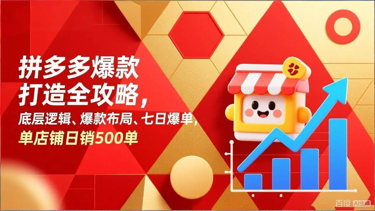 （17346期）拼多多爆款打造全攻略，底层逻辑、爆款布局、七日爆单，单店铺日销500单-温久网络