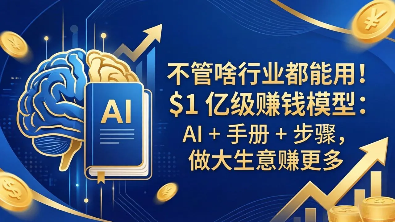 不管啥行业都能用！$1 亿级赚钱模型：AI + 手册 + 步骤，做大生意赚更多-温久网络