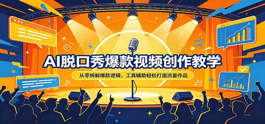 AI脱口秀爆款视频创作教学：从零拆解爆款逻辑，工具辅助轻松打造流量作品-温久网络