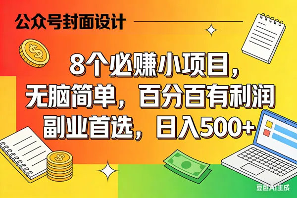 （17911期）8个必赚米的小项目，百分百有利润，无脑简单，副业首选，日入500+-温久网络