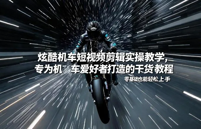 炫酷机车短视频剪辑实操教学，专为机车爱好者打造的干货教程，零基础也能轻松上手-温久网络