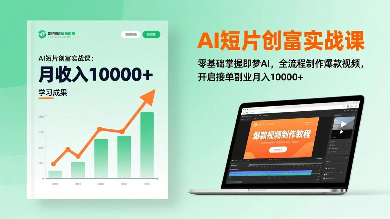 AI短片创富实战课：零基础掌握即梦AI，全流程制作爆款视频，开启接单副业月入10000+(更新-温久网络