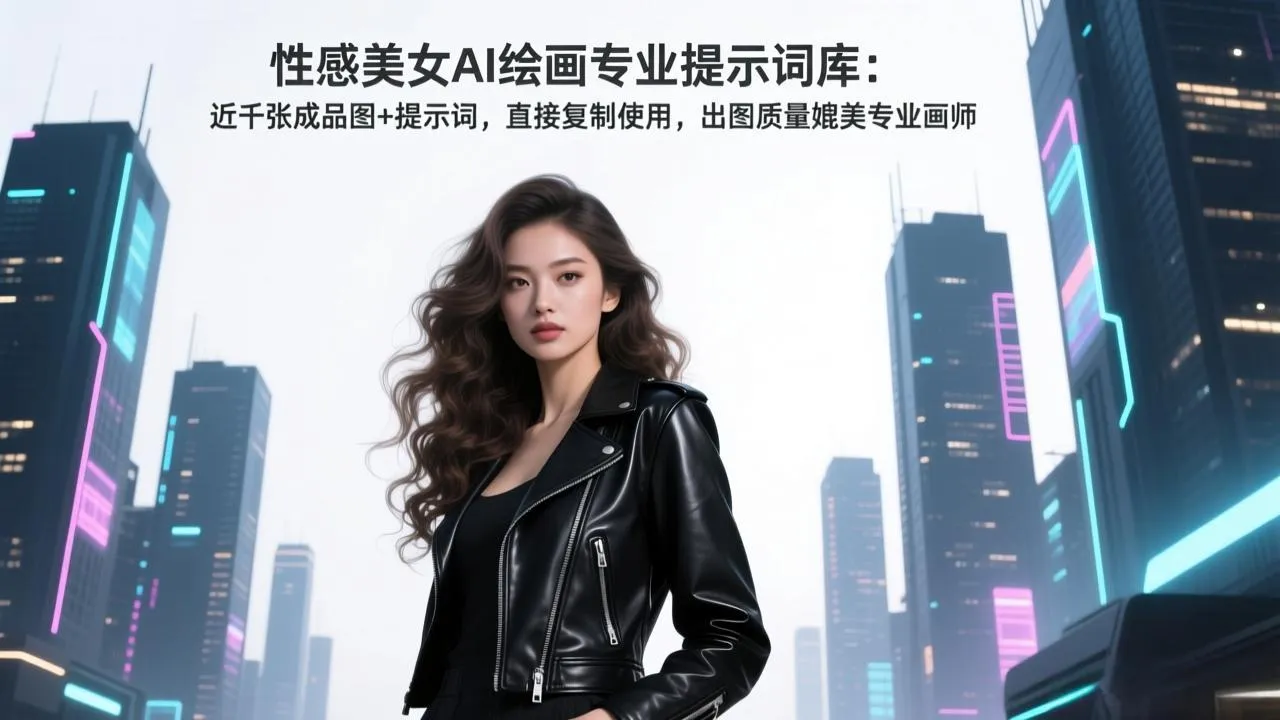 性感美女AI绘画专业提示词库：近千张成品图+提示词，直接复制使用，出图质量媲美专业画师-温久网络