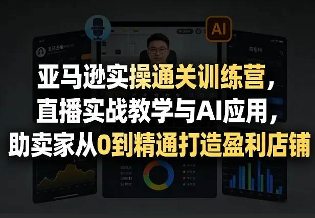 亚马逊实操通关训练营，直播实战教学与AI应用，助卖家从0到精通打造盈利店铺（更新4月2日）-温久网络