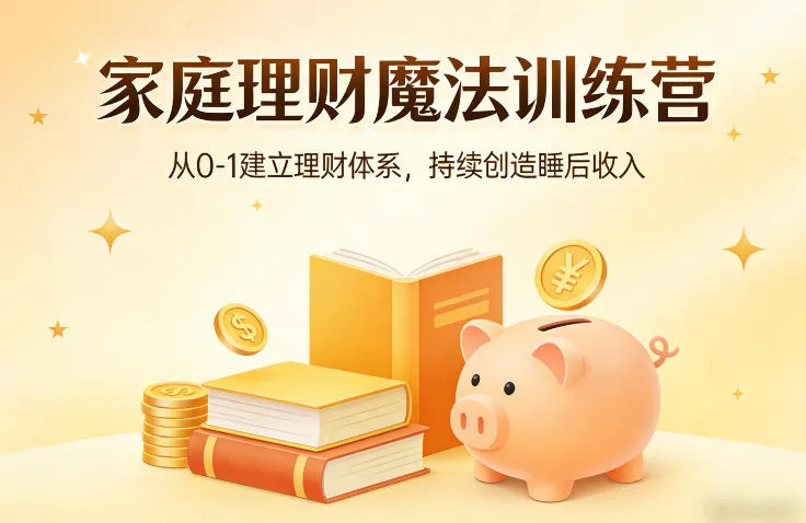 家庭理财魔法训练营，从0-1建立理财体系，持续创造睡后收入-温久网络