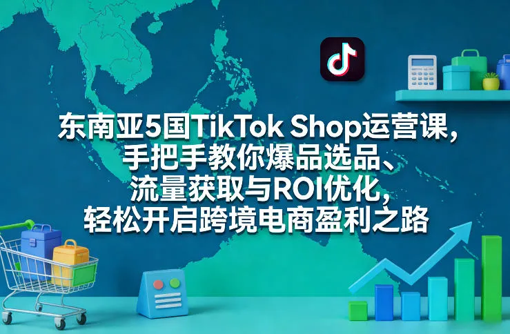 东南亚5国TikTok Shop运营课，手把手教你爆品选品、流量获取与ROI优化，轻松开启跨境电商盈利之路-温久网络