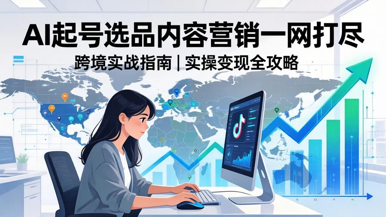2026 TikTok 跨境AI实操：从零基础到变现全流程，AI起号选品内容营销一网打尽-温久网络