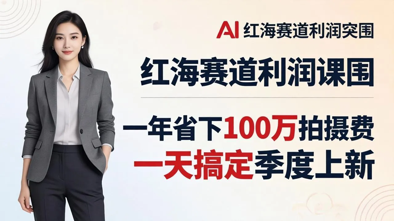 服装老板AI模特图课：一年省下100万拍摄费，一天搞定季度上新，红海赛道利润突围-温久网络