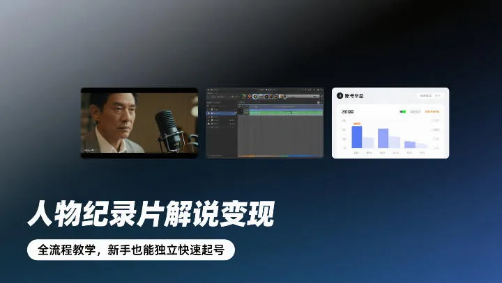 人物纪录片解说变现，全流程教学，新手也能独立快速起号-温久网络