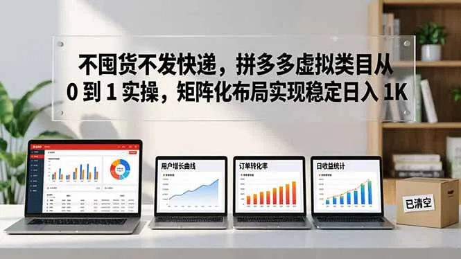 不囤货不发快递，拼多多虚拟类目从 0 到 1 实操，矩阵化布局实现稳定日入 1K-温久网络