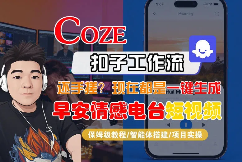【Coze工作流搭建实操教程】【coze】早安情感电台日签视频还在手动做？用扣子工作流自动生成，省时90%-温久网络