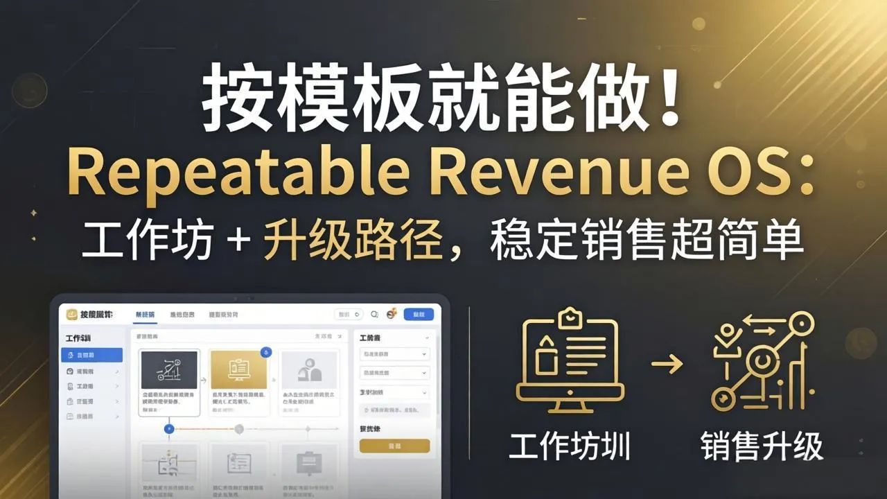 按模板就能做！Repeatable Revenue OS：工作坊 + 升级路径，稳定销售超简单-温久网络