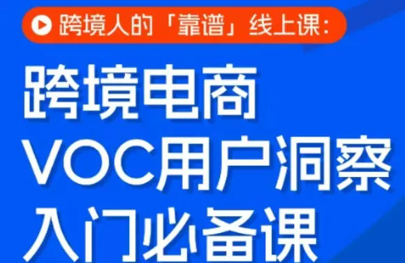 跨境电商VOC用户洞察入门必备课，跨境人的靠谱线上课-温久网络