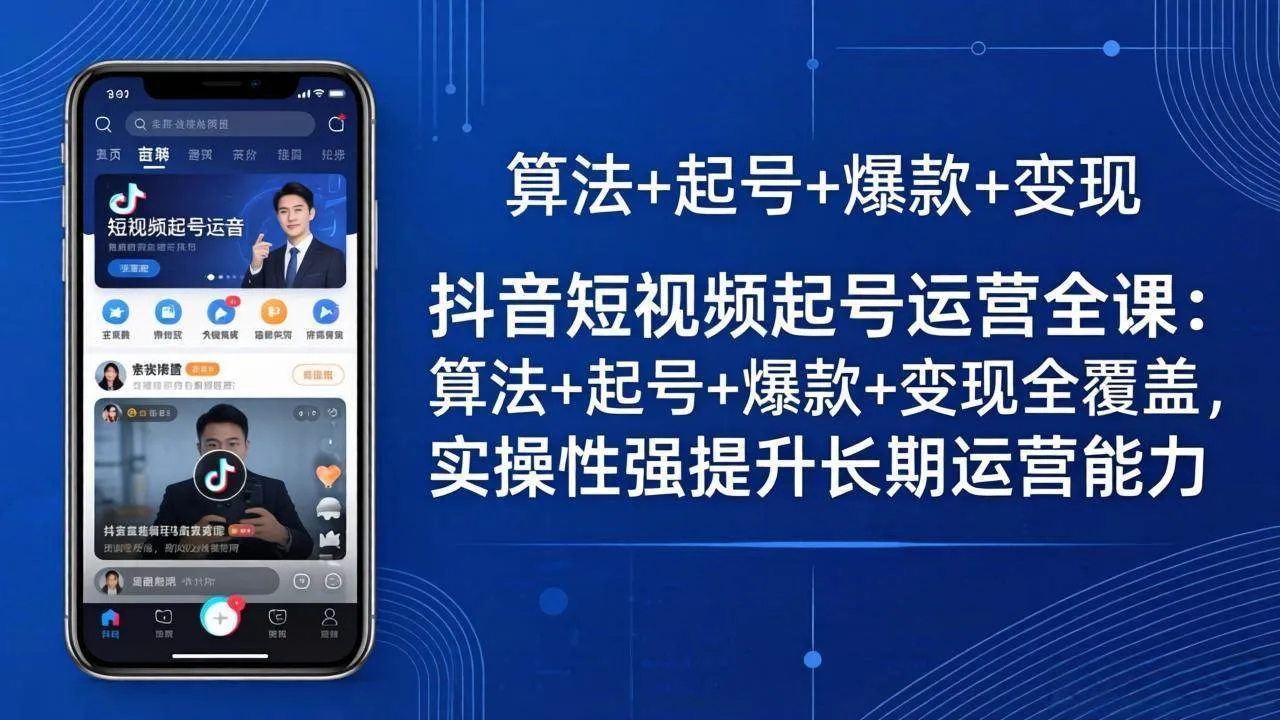 （18071期）抖音短视频起号运营全课：算法+起号+爆款+变现全覆盖，实操性强提升长期运营能力-温久网络