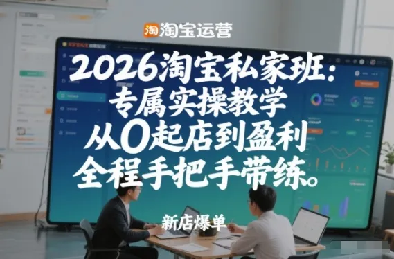 2026淘宝私家班：专属实操教学，从0起店到盈利，全程手把手带练(更新26年2月)-温久网络