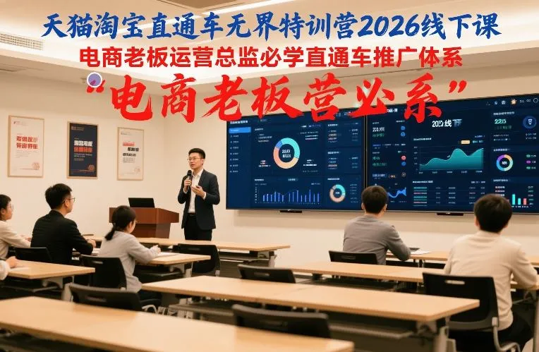 天猫淘宝直通车无界特训营2026线下课，电商老板运营总监必学直通车推广体系-温久网络