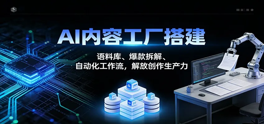 AI内容工厂搭建：语料库、爆款拆解、自动化工作流，解放创作生产力-温久网络