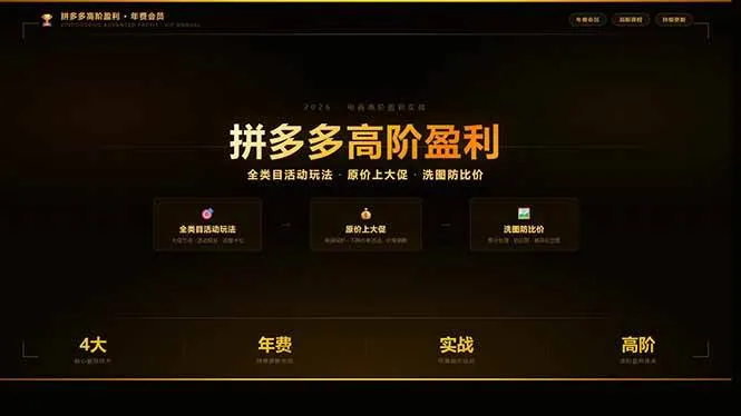 （17848期）拼多多高阶盈利年费会员(更新3月31)：全类目活动玩法、原价上大促、洗图防比价等核心盈利技术-温久网络