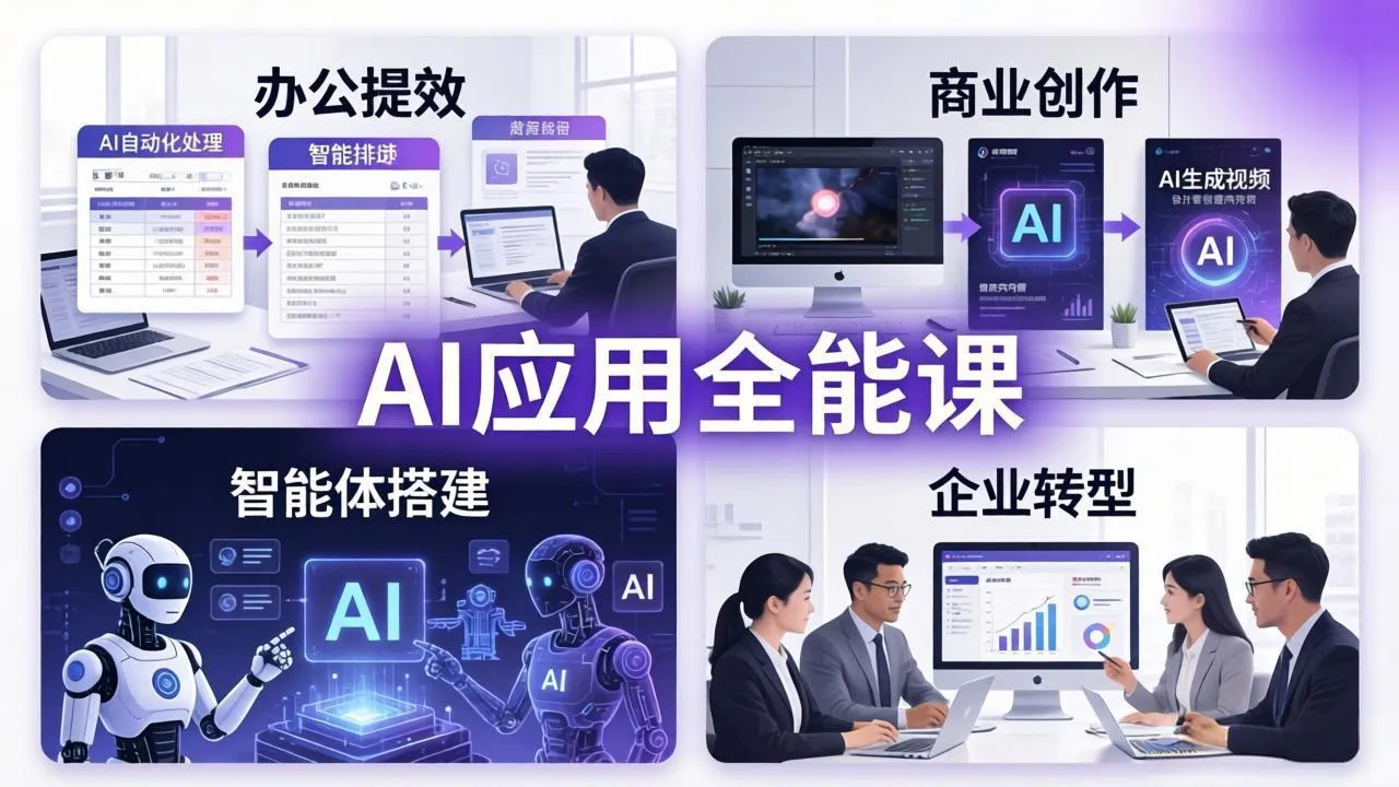 AIGC 应用师全能课-更新：办公提效、商业创作、智能体搭建、企业转型，一站式学会AI应用-温久网络