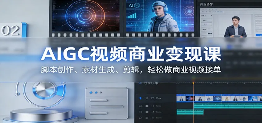 AIGC视频商业变现课：脚本创作、素材生成、剪辑，轻松做商业视频接单-温久网络