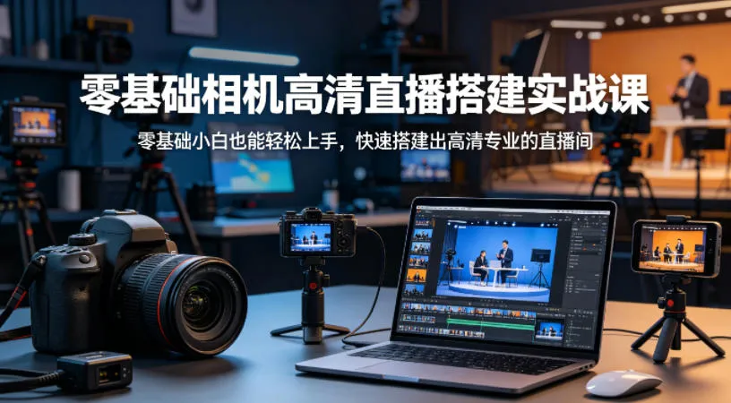 零基础相机高清直播间搭建实战课，小白也能轻松上手，快速搭建出高清专业的直播间-温久网络