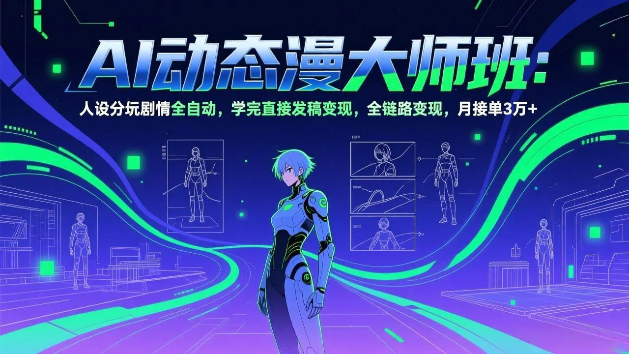 （17402期）AI动态漫剧大师班：人设分镜剧情全自动，学完直接发稿变现，全链路变现，月接单3万+-温久网络
