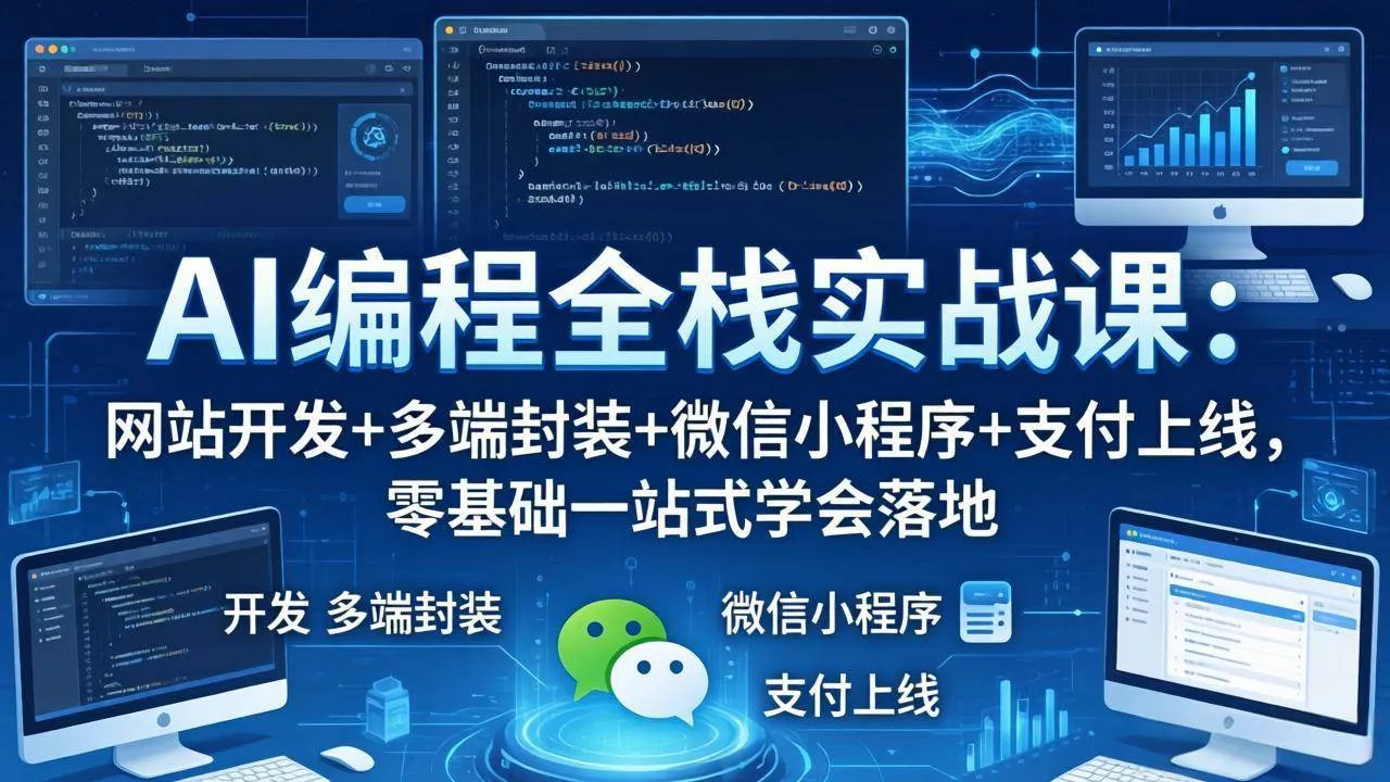 （18049期）AI编程全栈实战课：网站开发+多端封装+微信小程序+支付上线，零基础一站式学会落地-温久网络