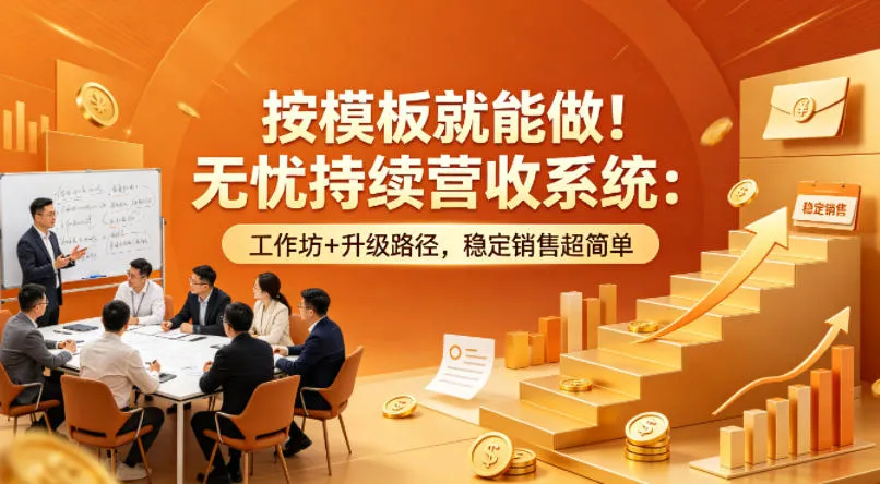 按模板就能做！无忧持续营收系统：工作坊+升级路径，稳定销售超简单【原创双语字幕】-温久网络