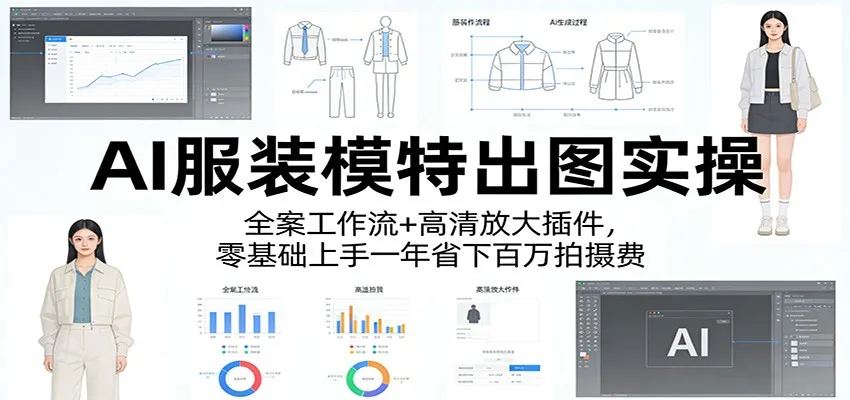 AI服装模特出图实操：全案工作流+ 高清放大插件，零基础上手一年省下百万拍摄费-温久网络