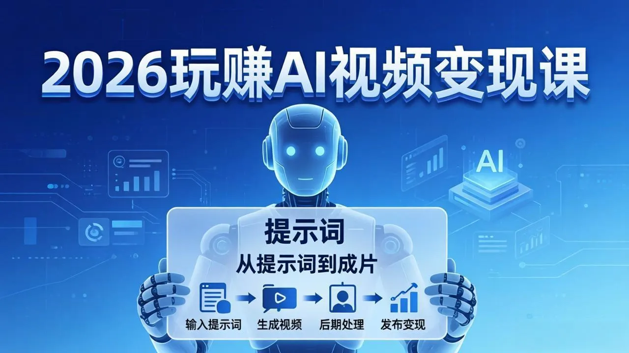 2026玩赚AI视频变现课：掌握 AI 视频全流程技能，从提示词到成片高效产出-温久网络