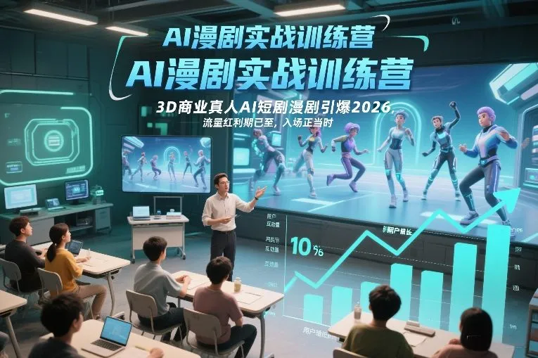 AI漫剧实战训练营，3D商业真人AI短剧漫剧引爆2026，流量红利期已至，入场正当时-温久网络