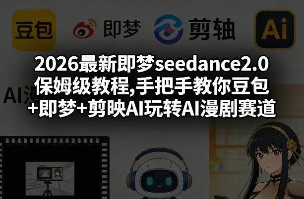 2026最新即梦seedance2.0保姆级教程,手把手教你豆包+即梦+剪映AI玩转AI漫剧赛道-温久网络
