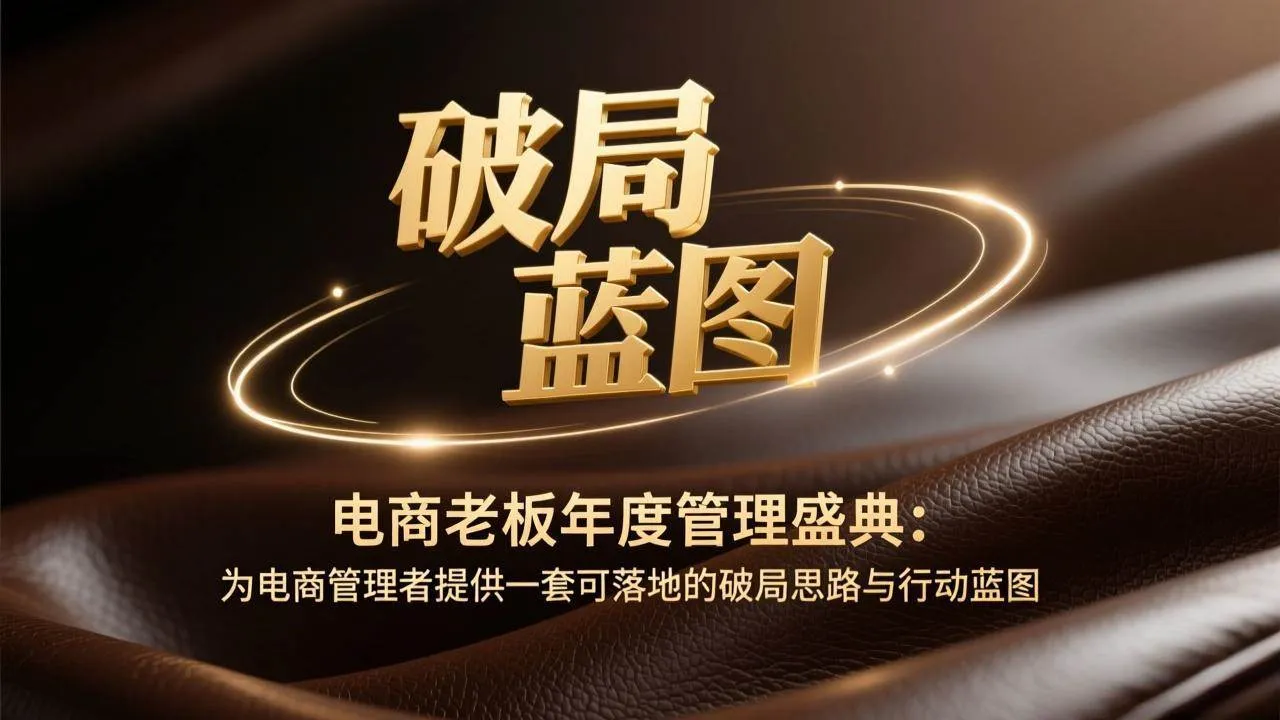 （17374期）电商老板年度管理盛典：为电商管理者提供一套可落地的破局思路与行动蓝图-温久网络