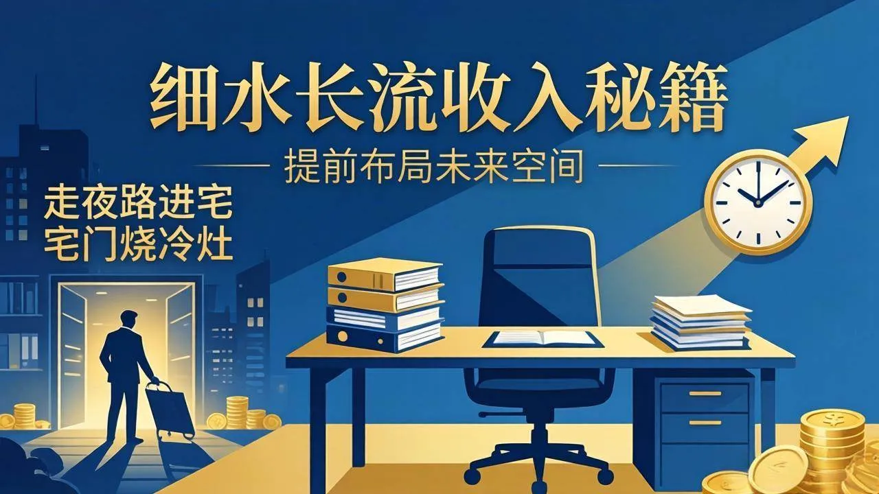 （17836期）某付费文章：细水长流收入秘籍：走夜路进宅门烧冷灶，提前布局未来空间-温久网络