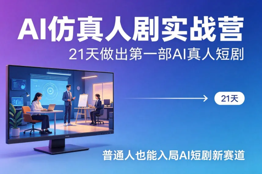 AI仿真人剧实战营，21天做出第一部AI真人短剧，普通人也能入局AI短剧新赛道(更新)-温久网络