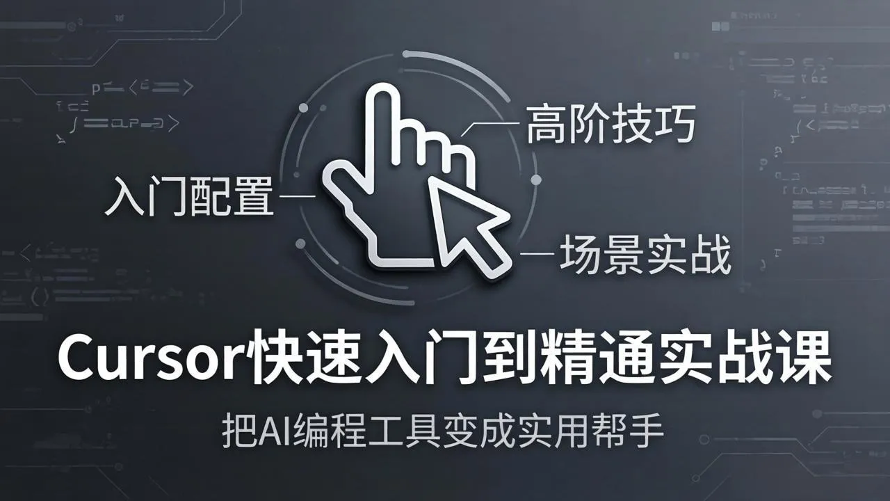 Cursor快速入门到精通实战课：入门配置+高阶技巧+场景实战，把AI编程工具变成实用帮手-温久网络